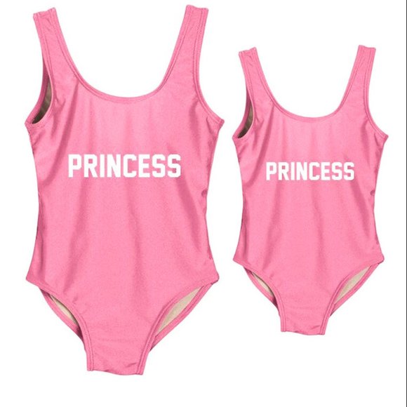 Baby and Toddler Girl PINK “PRINCESS” Swimsuit One Piece - 12 M  - 4T - Picture 2 of 2